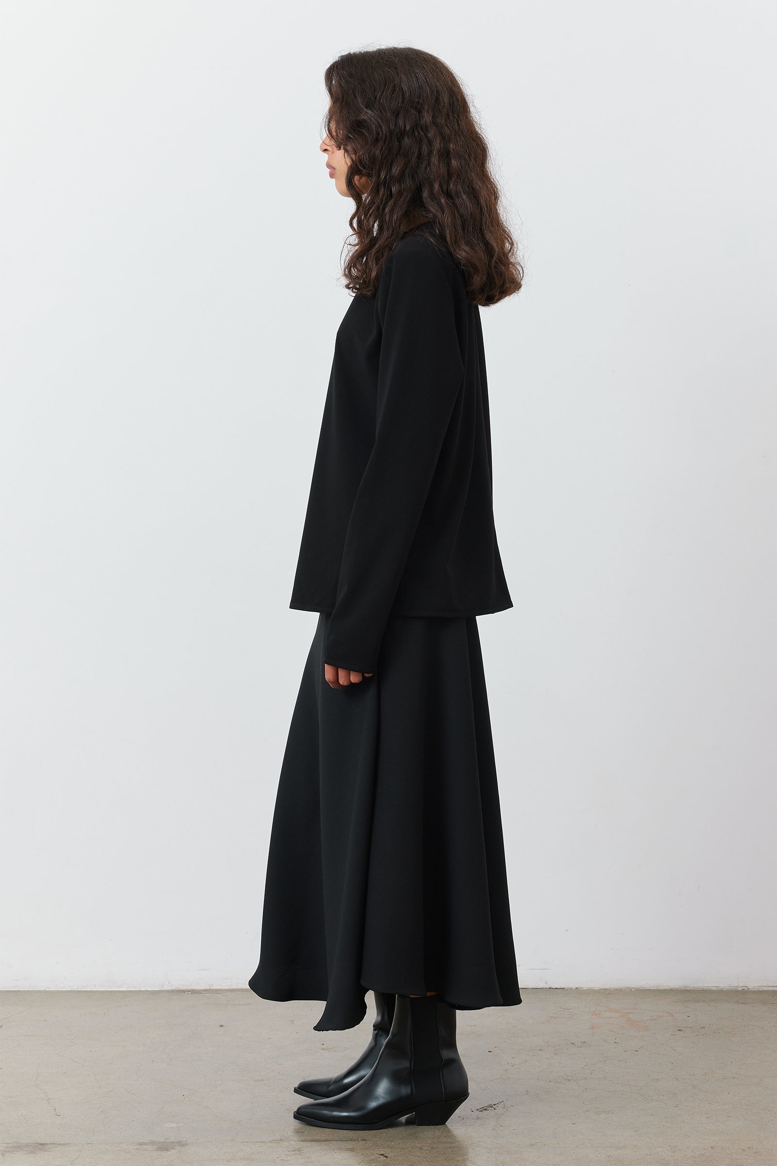 Drape Skirt in Black