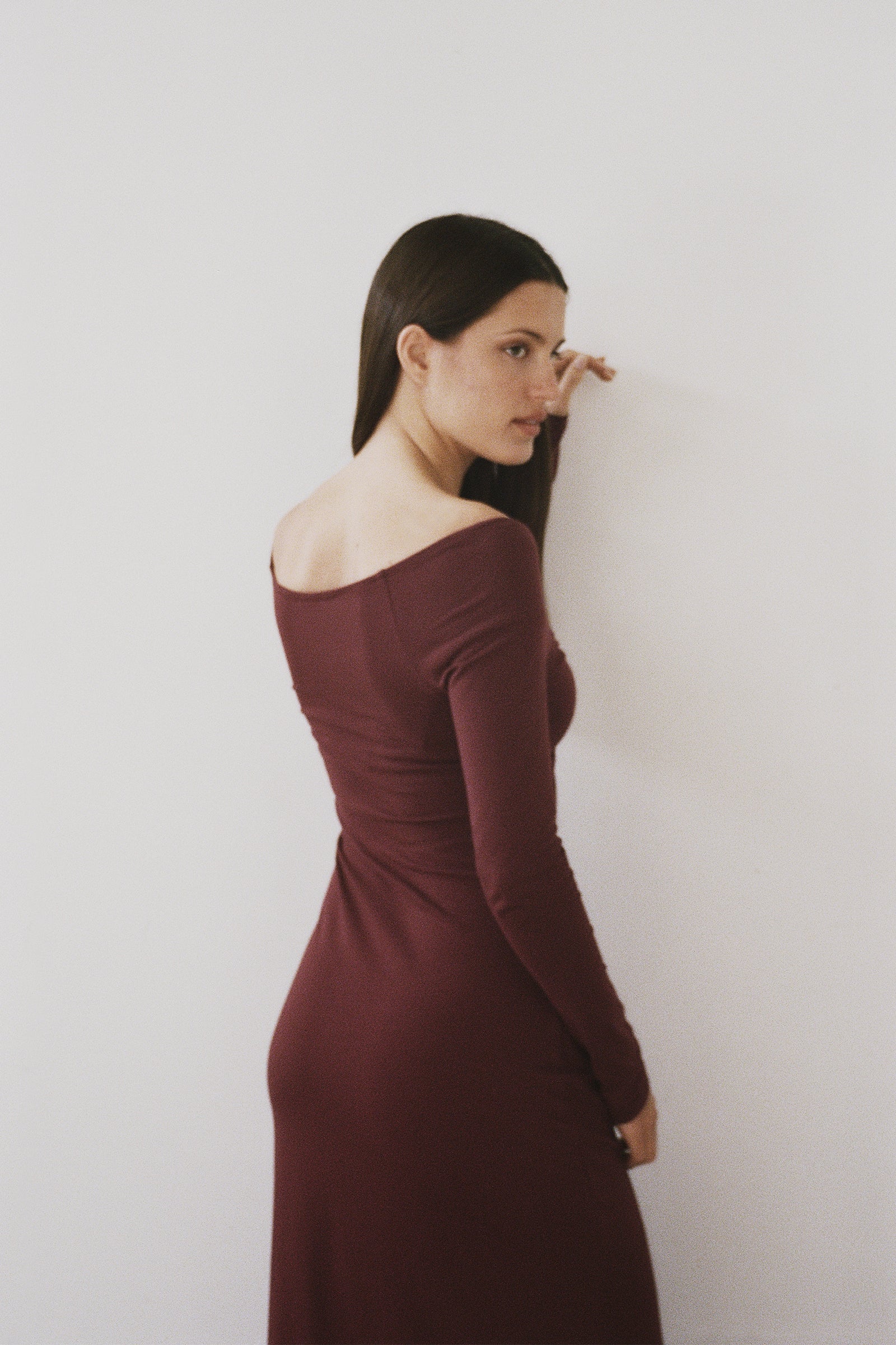 Knot Dress in Wine