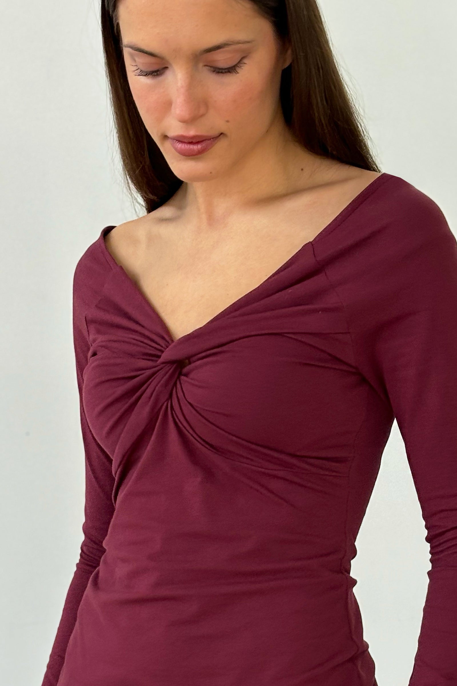 Knot Dress in Wine