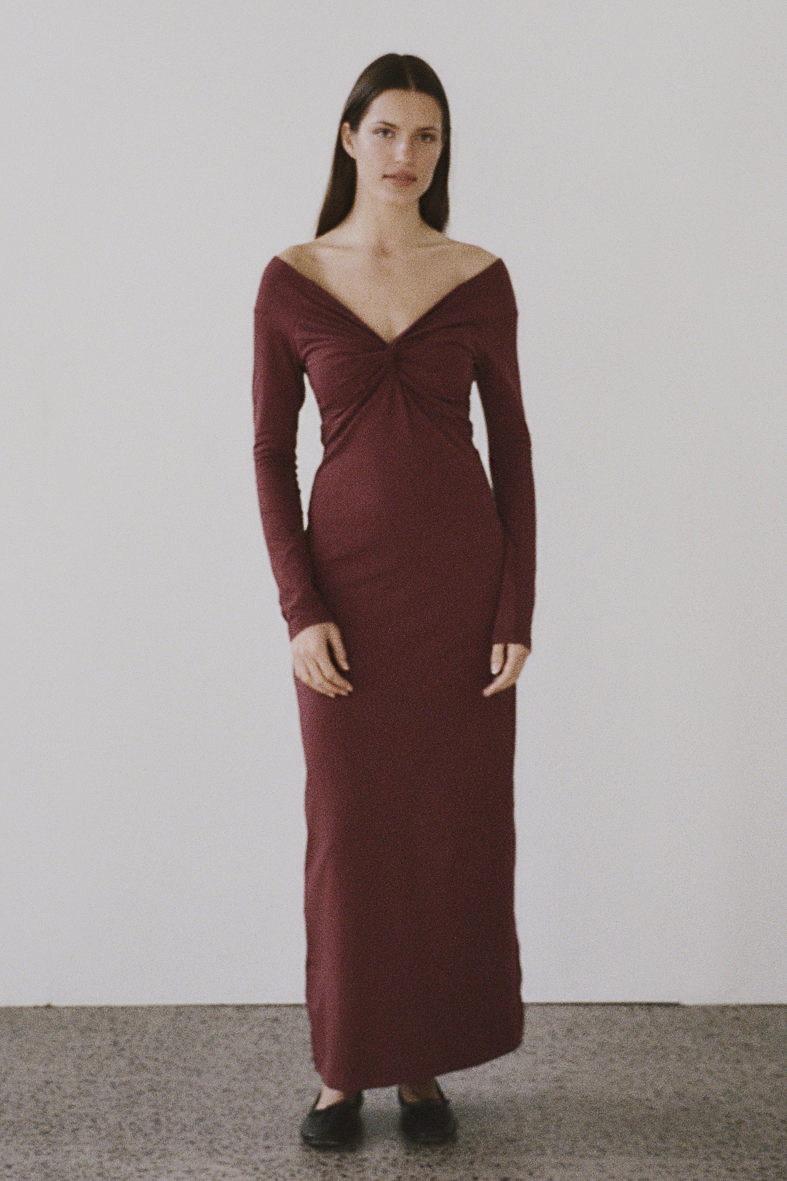 Knot Dress in Wine