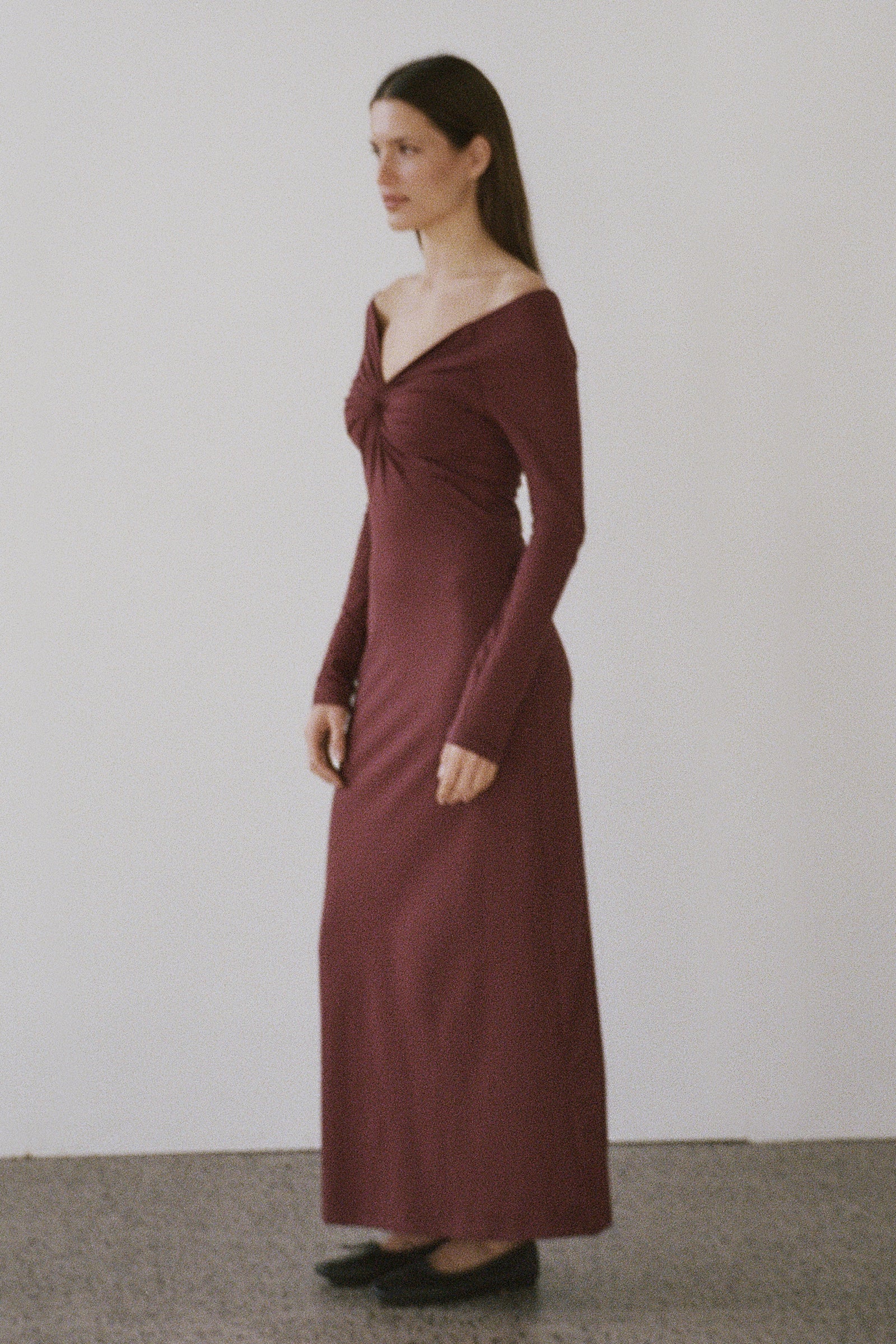 Knot Dress in Wine