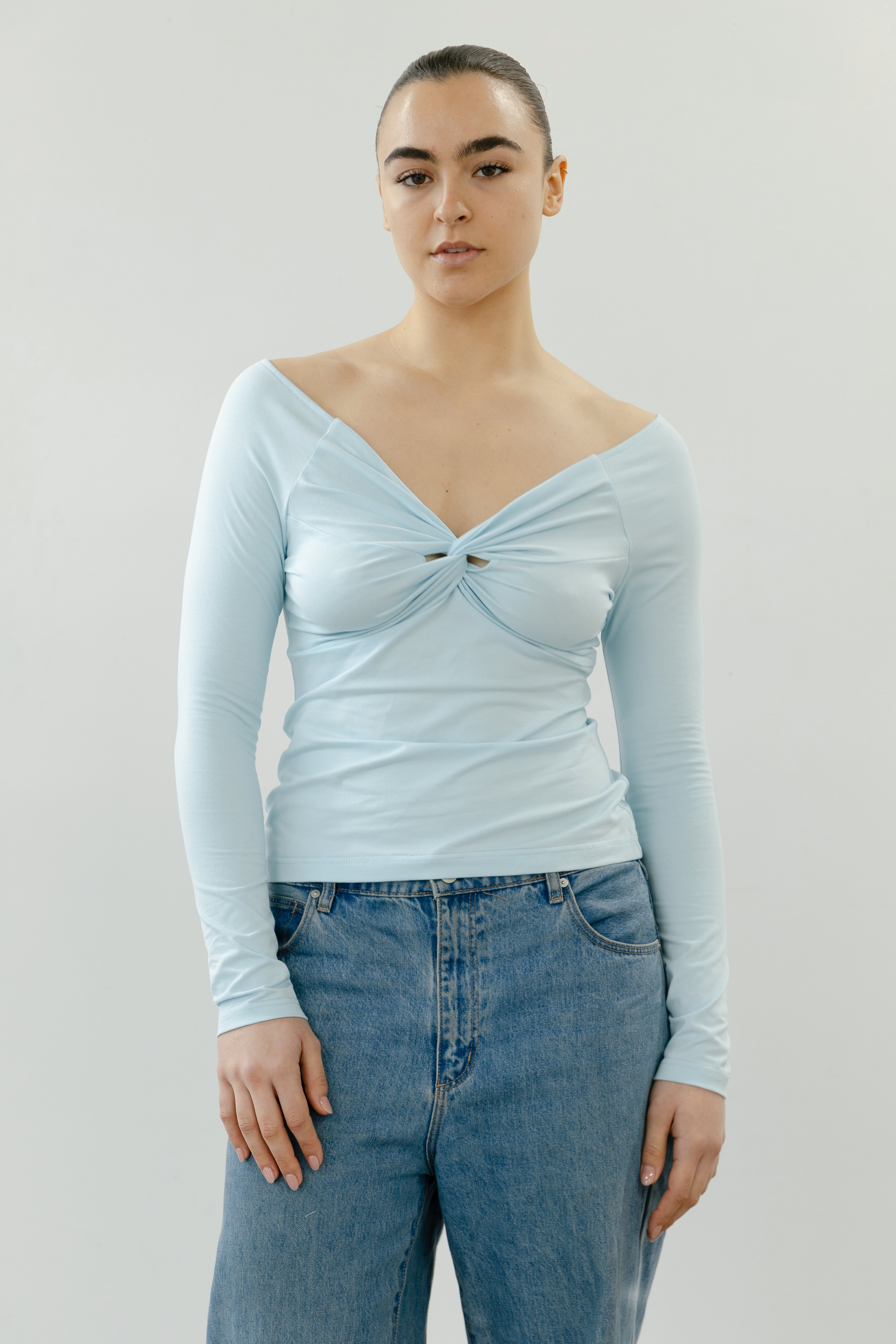 Knot Top in Powder Blue