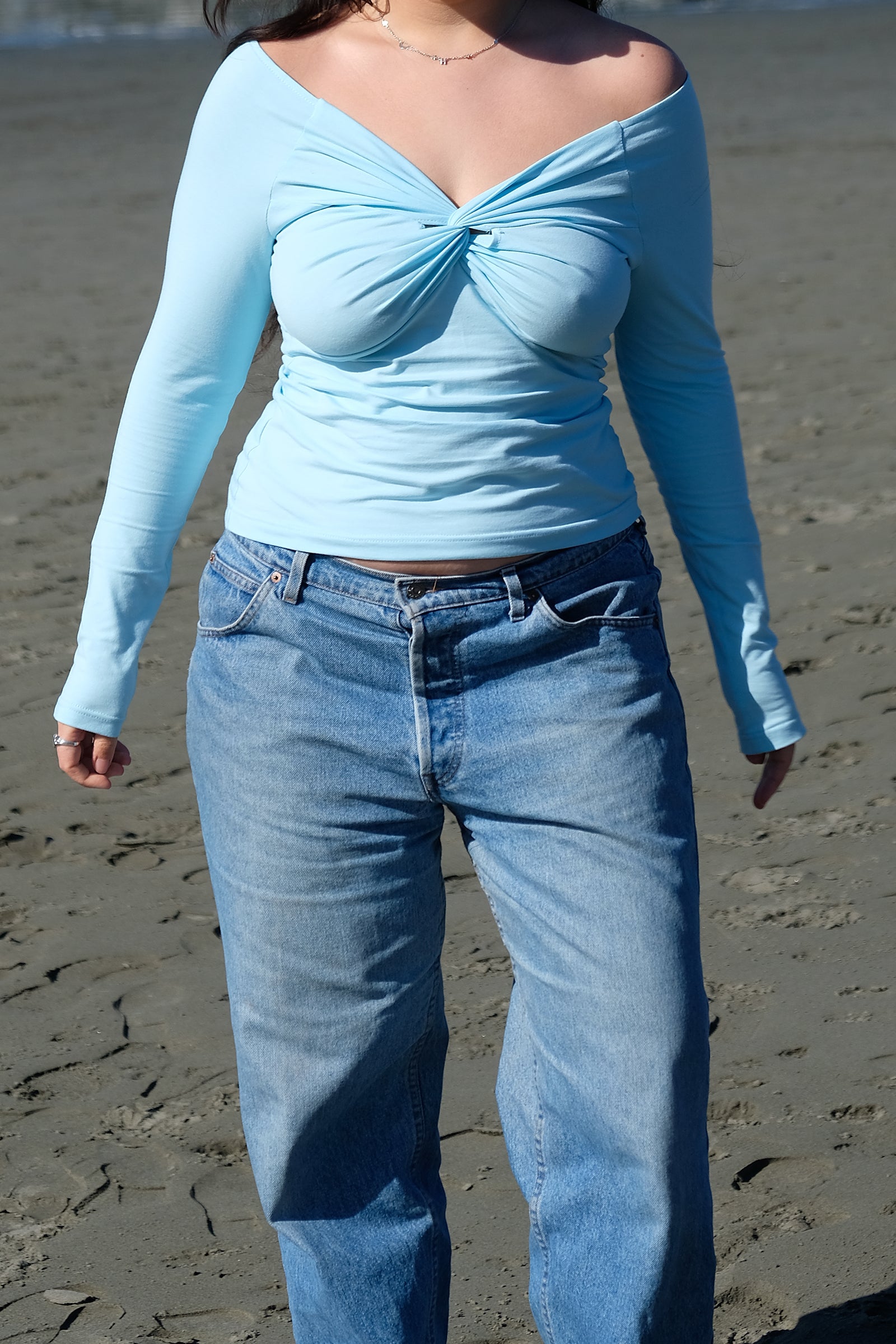 Knot Top in Powder Blue