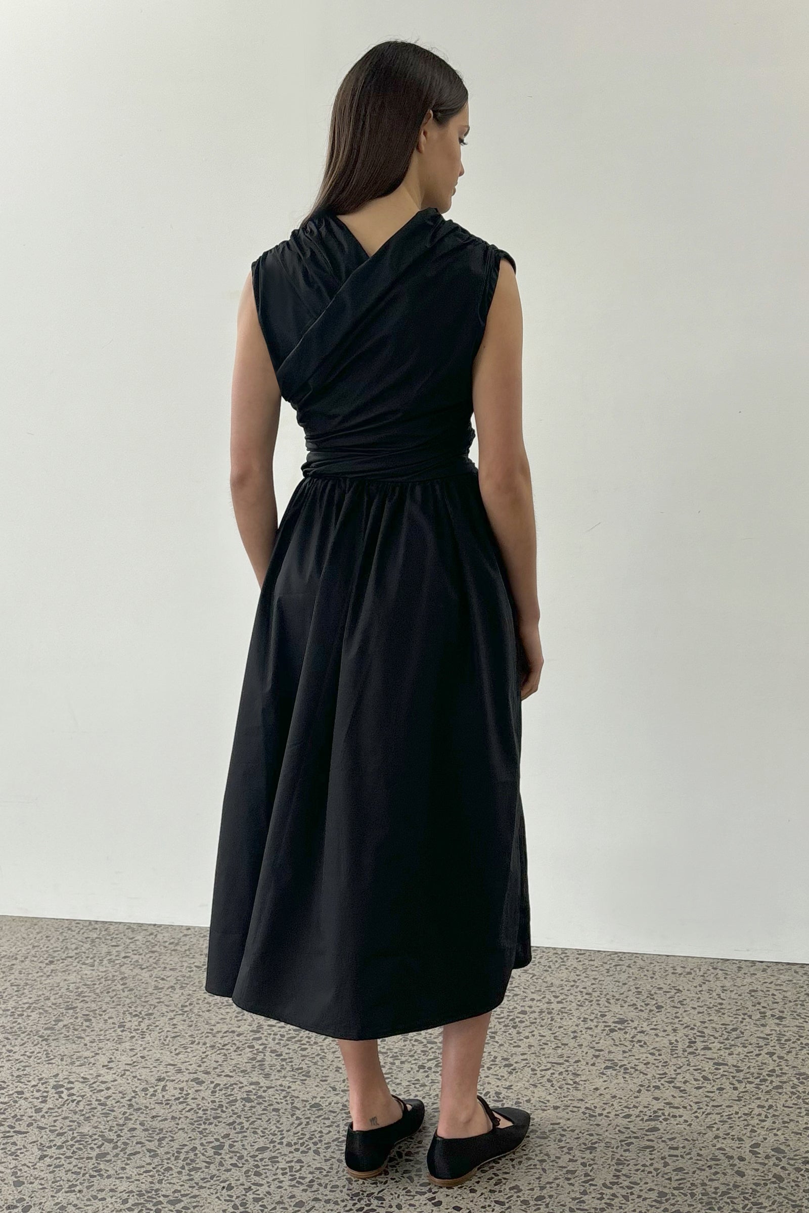 Wrap Bodice Dress in Black